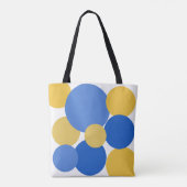 Tote Bag Bleu, jaune et blanc Pois (Dos)