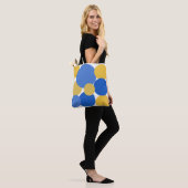 Tote Bag Bleu, jaune et blanc Pois (Sur le modèle)