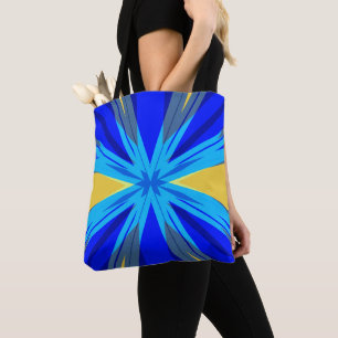 Tote Bag Bleu Jaune hiver Noël Noël Noël Noël Star Starburs