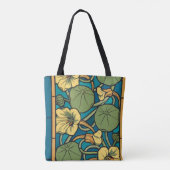 Tote Bag Bleu jaune Nasturtium Fleur Nouveau Motif (Dos)