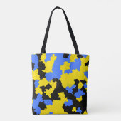 Tote Bag Bleu Jaune Noir Conception abstraite (Dos)