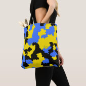 Tote Bag Bleu Jaune Noir Conception abstraite (De près)