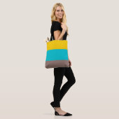 Tote Bag Bleu jaune Océan Brown Design été (Sur le modèle)