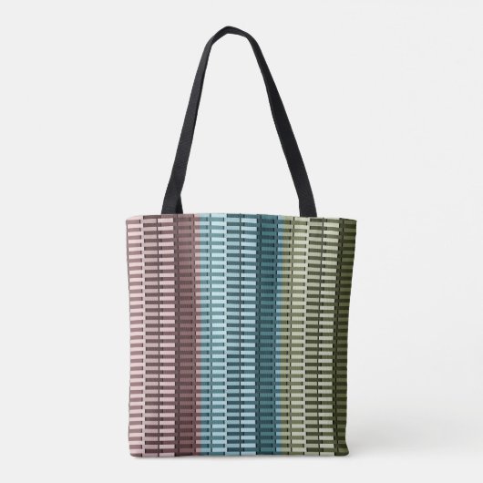 Tote Bag Bleu Jaune Vert Rouge Design Moderne Chic Motif (Dos)