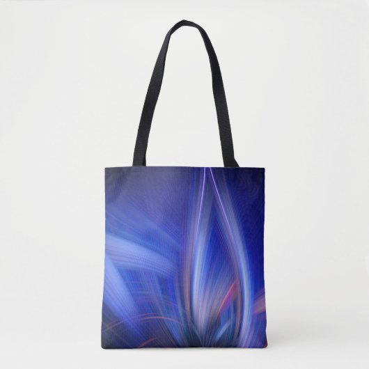 Tote Bag Bleu Lotus Elégant Zen Art Lumière Abstrait (Devant)