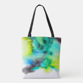 Tote Bag Bleu Marbre vert Tie teint aquarelle (Dos)