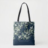 Tote Bag Bleu marine eucalyptus mère de la mariée (Devant)