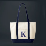 Tote Bag BLEU MARINE personnalisé de monogramme <br><div class="desc">BLEU MARINE personnalisé de monogramme FOURRE-TOUT NATUREL. La coutume créent votre propre sac !</div>