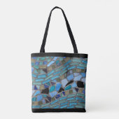 Tote Bag Bleu Mer Verre Mosaïque Noir (Dos)