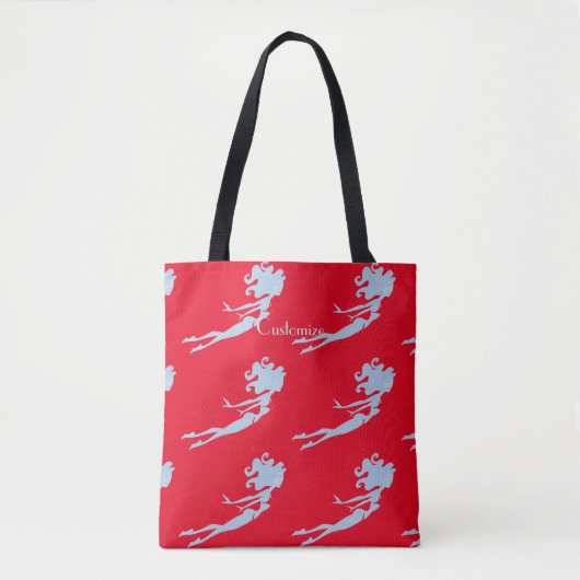 Tote Bag Bleu Mermaid Swimmer Thunder_Cove (Devant)
