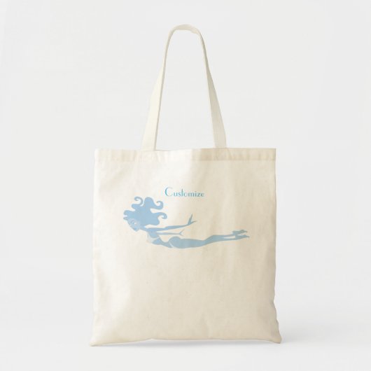Tote Bag Bleu Mermaid Swimmer Thunder_Cove (Devant)