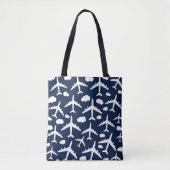 Tote Bag Bleu mignon avion volant conception motif (Devant)