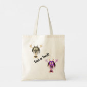 Tote Bag Bleu mignon monstre Trick ou Treat (Dos)