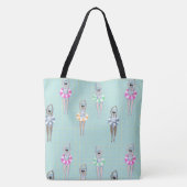 Tote Bag Bleu Moderne Artistique Piscine (Dos)