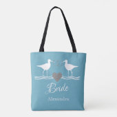 Tote Bag Bleu Nautique mariage argenté Fourre-tout (Dos)