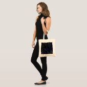 Tote Bag Bleu noir marbré (Devant (modèle))