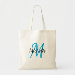 Tote Bag Bleu & Noir Simple Monogramme Classic Tendance Fou