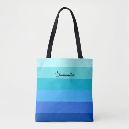 Tote Bag Bleu Océan et Vert (Devant)