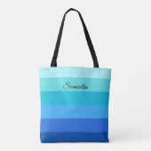 Tote Bag Bleu Océan et Vert (Dos)