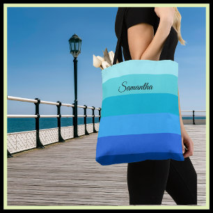 Tote Bag Bleu Océan et Vert