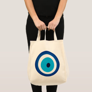 Tote Bag Bleu Oeil Lucky Charme
