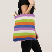 Tote Bag Bleu, orange, violet, vert et (De près)