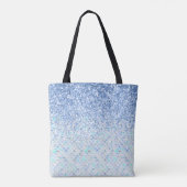 Tote Bag *~* Bleu Pastel Carrelage en marbre Parties scinti (Dos)