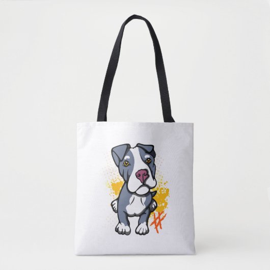 Tote Bag Bleu Pit Bull (Devant)