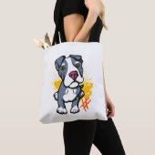 Tote Bag Bleu Pit Bull (De près)
