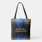 Tote Bag Bleu pourpre des textes d'Ombre d'or fait sur (Dos)