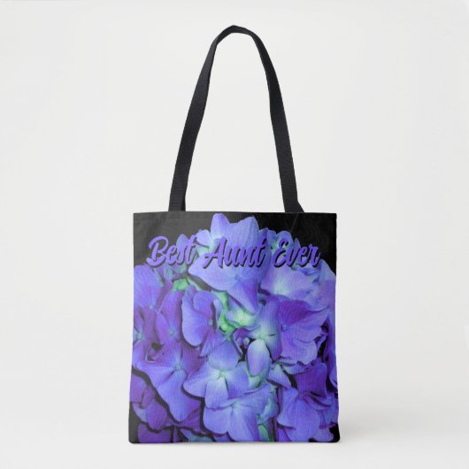 Tote Bag Bleu pourpre Hydrangée fleurs violettes Meilleure (Devant)