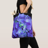 Tote Bag Bleu pourpre Hydrangée fleurs violettes Meilleure  (De près)