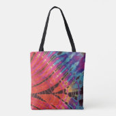 Tote Bag Bleu rose Abstrait Art moderne Batik Tie Dye (Dos)