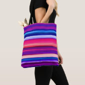 Tote Bag Bleu, rose et bleu Abstrait (De près)