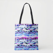 Tote Bag Bleu, rose et bleu Abstrait (Devant)