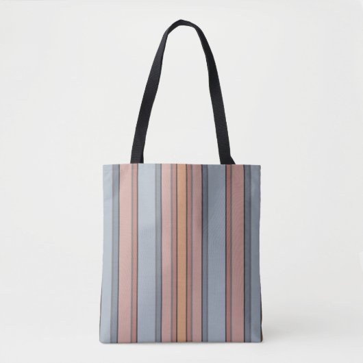Tote Bag Bleu rose gris Couleur Blocage Blocs Verticaux (Devant)