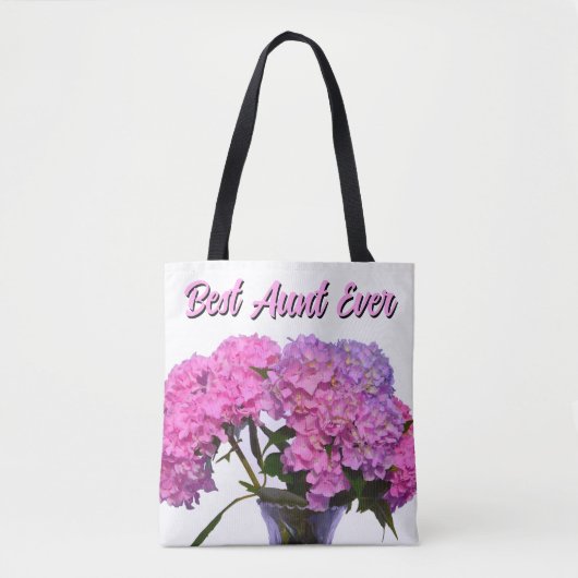 Tote Bag Bleu rose Hydrangeas rose fleurs pourpres meilleur (Devant)