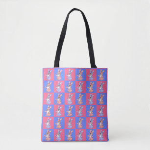 Tote Bag Bleu rose Kawaii mignet À damiers lapin lapin