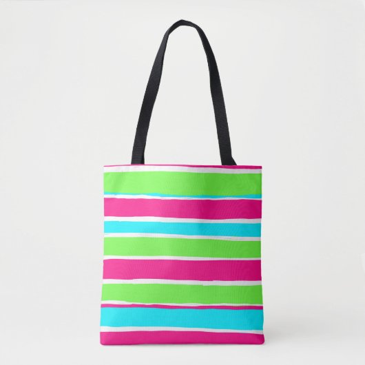 Tote Bag Bleu rose vert (Devant)