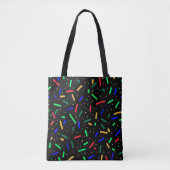 Tote Bag Bleu rouge noir Saupoudrer vert (Devant)
