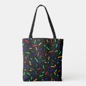 Tote Bag Bleu rouge noir Saupoudrer vert (Dos)