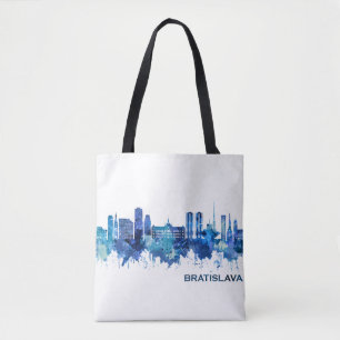 Tote Bag Bleu Skyline de Bratislava Slovaquie