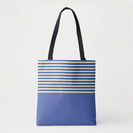 Tote Bag Bleu sur bande bleue (Devant)