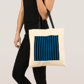 Tote Bag Bleu sur Bleu Vertical Stripes Décor (Devant (produit))