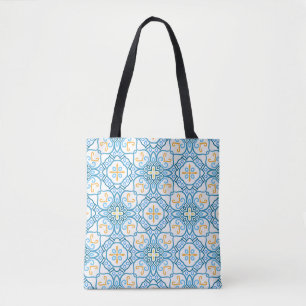Tote Bag Bleu tribal ethnique sans frontières motif