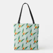 Tote Bag Bleu tropical moderne de motif d'oiseau (Dos)