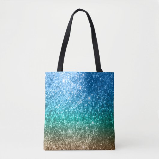 Tote Bag Bleu, vert et conception bronzage de parties (Devant)
