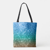 Tote Bag Bleu, vert et conception bronzage de parties (Dos)