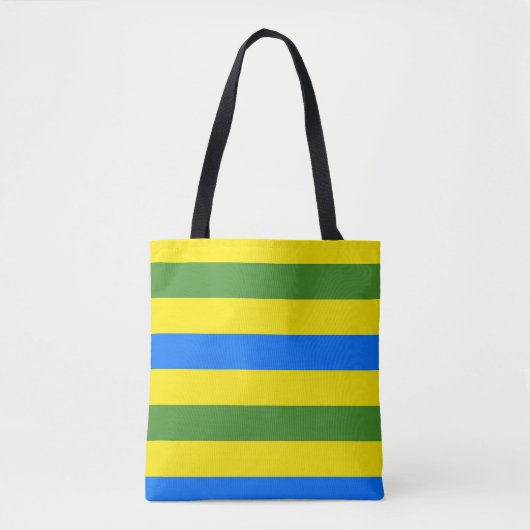 Tote Bag Bleu vert et jaune (Devant)