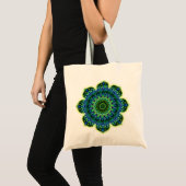 Tote Bag bleu vert mandala (Devant (produit))